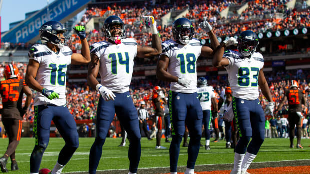 DK Metcalf Tyler Lockett Jaron Brown David Moore